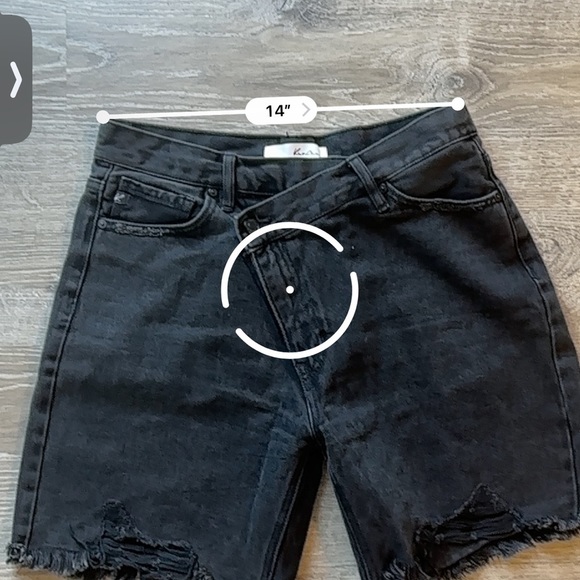 Kancan Black Distressed Bermuda Denim Shorts - Size Large - Picture 5 of 6